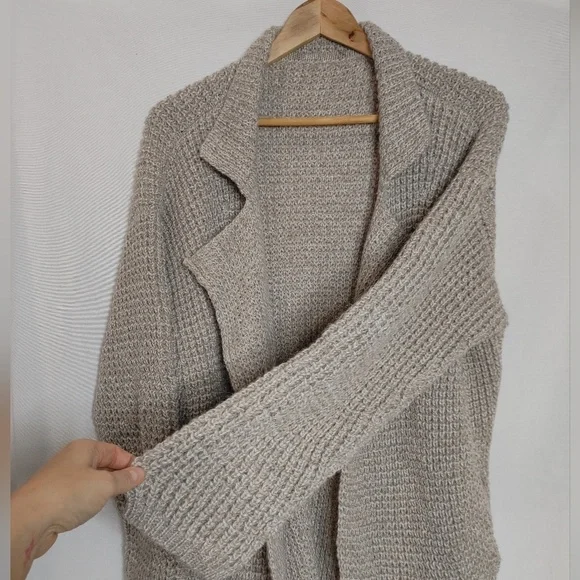 Pendleton EMERY CARDIGAN Coatigan Longline Tan Mix Beige Neutral wool‎ alpaca L - Picture 6 of 10